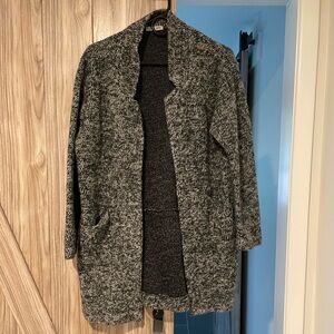 Very soft grey and black sweater/duster